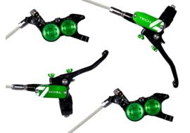 Hope Tech 4 E4 Factory Disc Brake Set Black / Green - Braided Hose