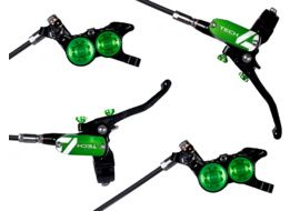 Hope Tech 4 E4 Factory Disc Brake Set Black / Green - Standard Hose