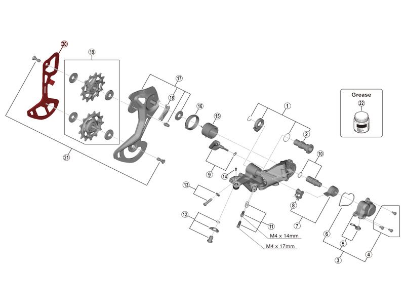 shimano xtr derailleur parts